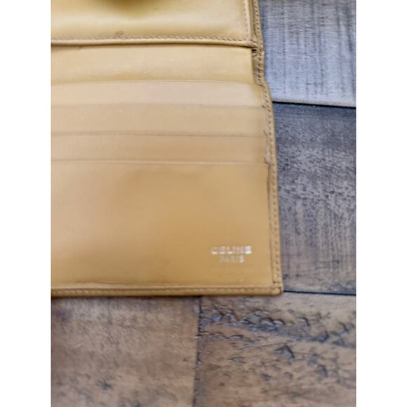 Vintage CELINE Wallet Women's Leather Monogram Fold French Paris France 90s - Picture 8 of 9